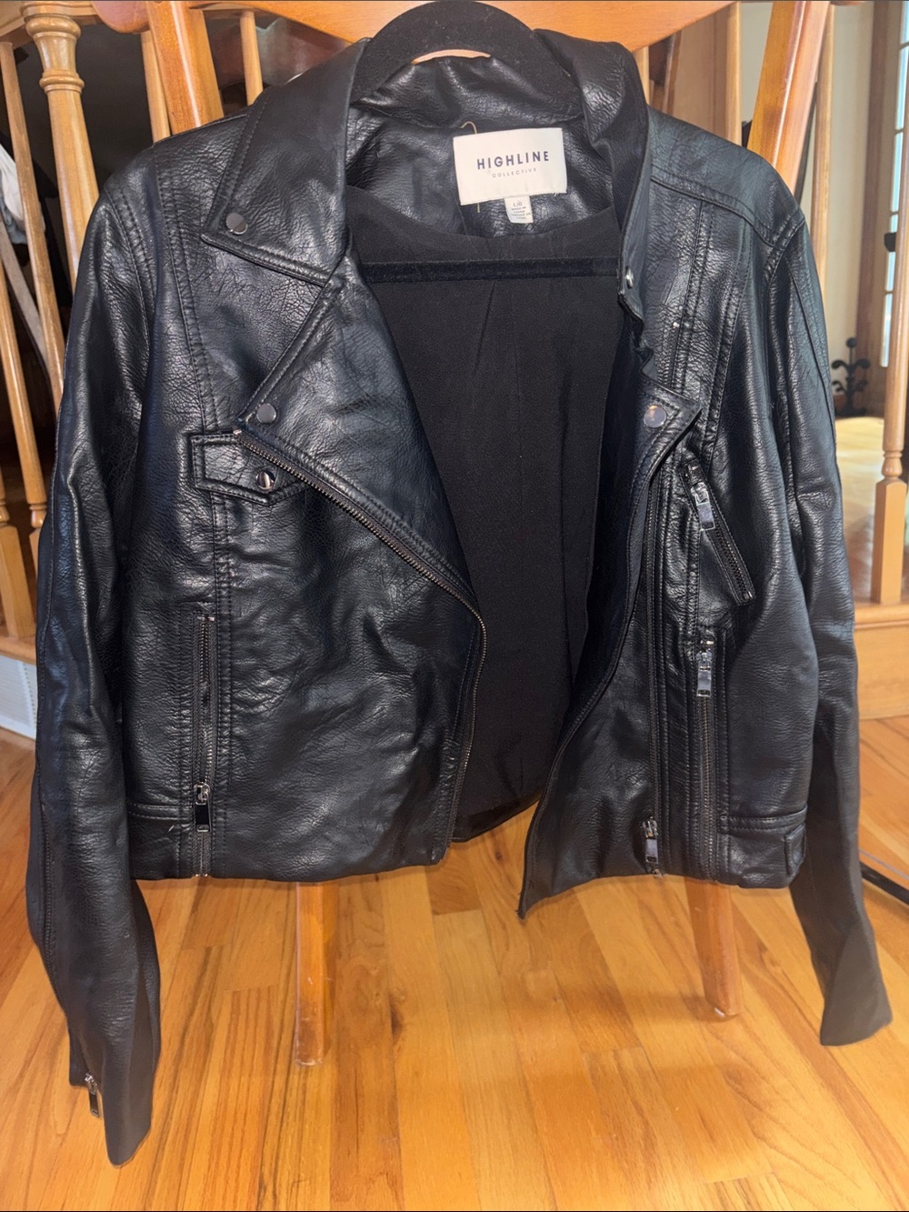 Highline Women's Black Faux Leather Moto Jacket